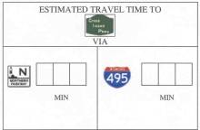 Image of Diversion Travel Time Sign
