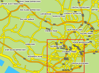 Figure 1a - This graphic is a map that shows the location of the tolling gantries in Singapore.