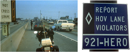 figure 33 - photos - Two photographs showing example enforcement strategies