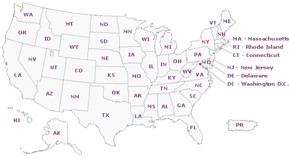 dotted us map