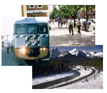 Collage of transportation images.