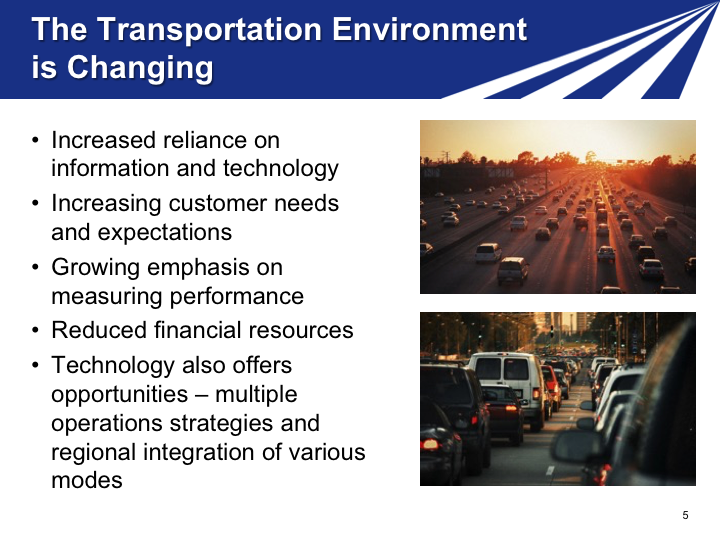 Slide 5. The Transportation Environment is Changing