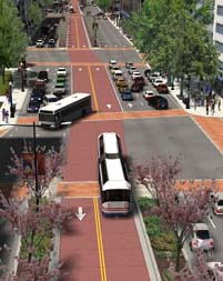 simulated image of a busway