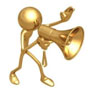 Graphic. An icon of a stick-figure person talking into a megaphone introduces “Guideline 1: Get a high-level project champion to promote the project and/or program.”