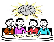 Graphic. An icon of four people sitting at a table with a brain and lightning hovering over their heads introduces “Guideline 5: Use a team-based approach.”