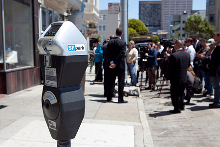 Photo of an SFpark parking meter.