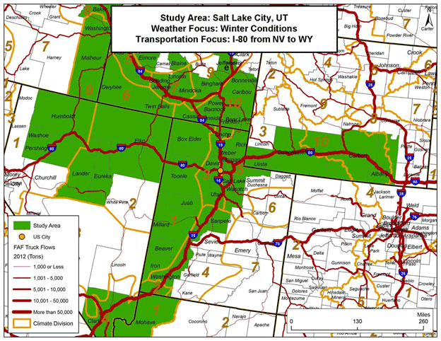 Figure 13 is a map showing the study area along Interstate 80 in the Salt Lake City, Utah region.