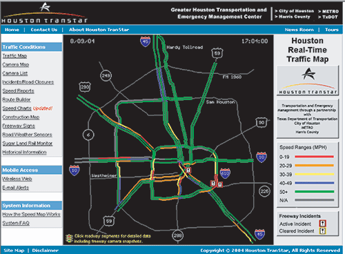 Image of Figure 1 - Houston TranStar Traffic Map