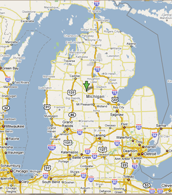Map of Michigan with the project location highlighted.