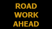 Graphic of a Road Work Ahead changeable message sign.