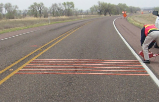 Portable Rumble Strip Installed on highway