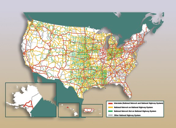 Figure 3-3. U.S. map showing the National Network.