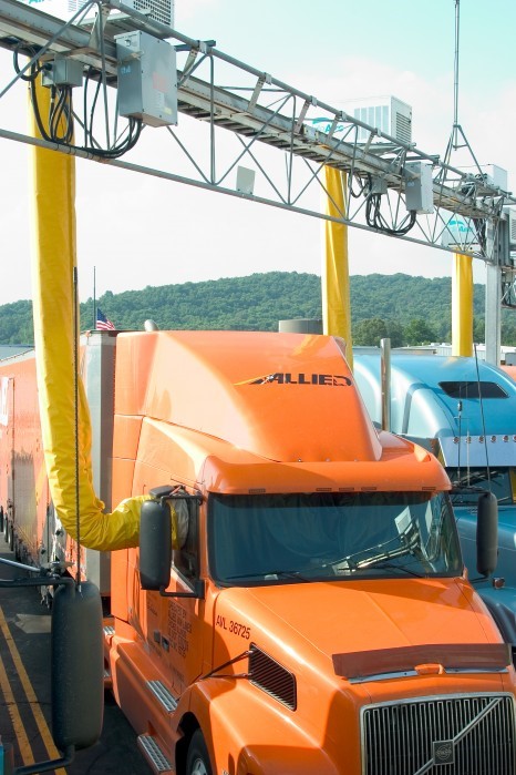three trucks connected to IdleAir