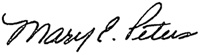 Signature, Mary E. Peters