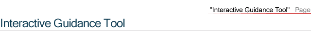 Interactive Guidance Tool