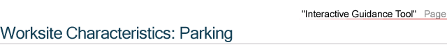 Worksite Characteristics: Parking