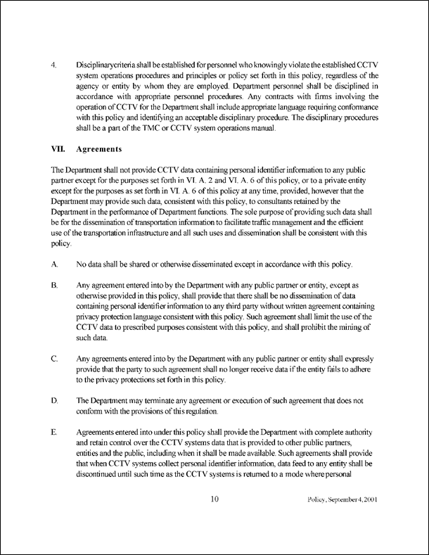 Figure 35 is a sample scan of tenth page of the Policy for the Design and Operation of Closed-Circuit Television in Advanced Traffic Management Systems.