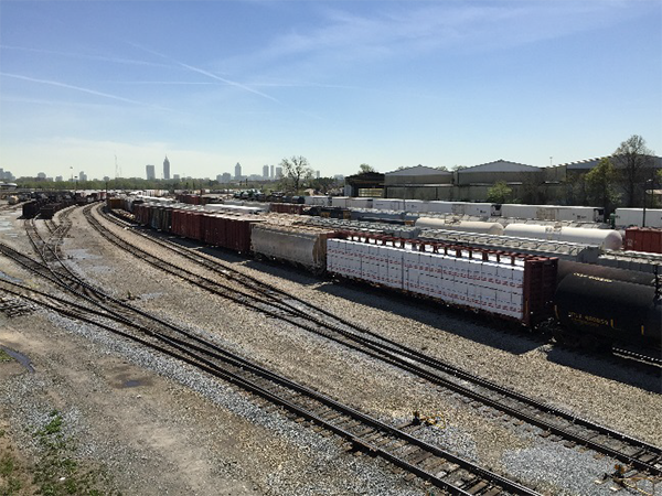 photo of a rail freight yard in northwestern Atlanta