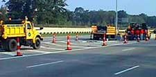 cone-separated work zone