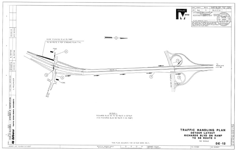 DE-12 Traffic Handling Plan, Detour Layout, Richards Blvd. On Ramp to SB Route 5
