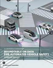 cover of summary report document: Roundtable on Data for Automated Vehicle Safety