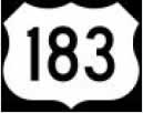 A highway sign indicating Route 183