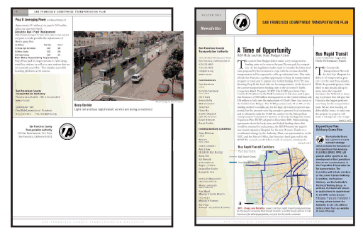 Screenshot of 2-page newsletter with map and photo.