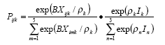 equation: This model does not force an unbalanced shift, but it allows for it, depending on the
parameters in this choice formula.