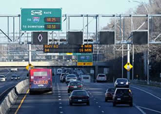 Figure 7. shows an image of the Express Lanes on I-35 W (Source: Minnesota DOT)