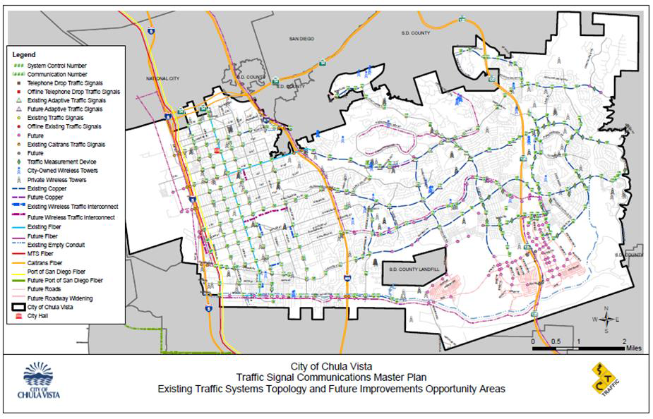 City Map of Chula Vista Traffic Signal Communications Master Plan