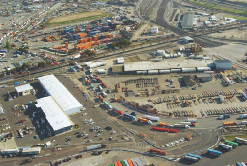 Aerial view of the Port of Oakland, March 2016.