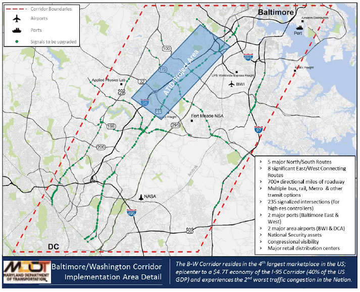 Figure 1: Maryland Advanced Technology Infrastructure Deployment (ATID) Project Area.