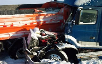 Figure 2 - Semitrailer collision with MnDOT plow during operations