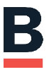A black letter B with a red line underneath it.