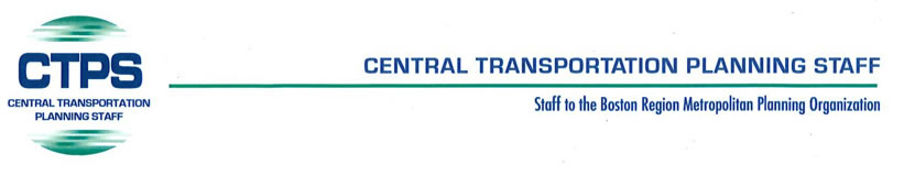 Letterhead for Central Transportation Planning Staff (CTPS).  With slogan: Staff to Boston Region metropolitan Planning Organization