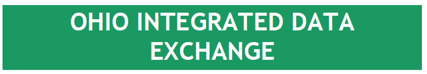 A title with a green background and white words that read: Ohio Integrated Data Exchange.