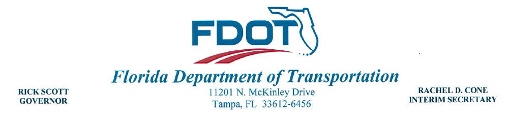 Florida Department of Transportation - Rick Scott, Governor - Rachel D. Cone, Interim Secretary