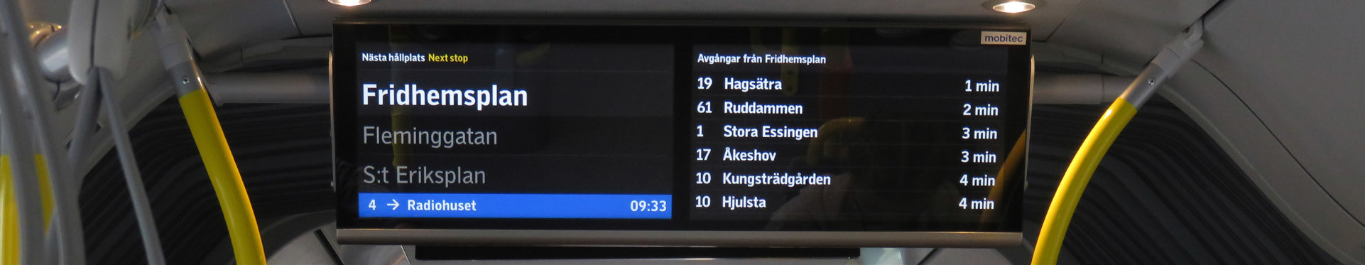 Figure : On-Board Digital Signage showing arrival times.