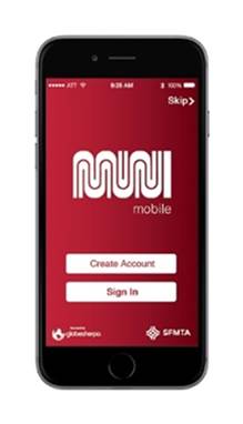 image of phone with Muni app displayed