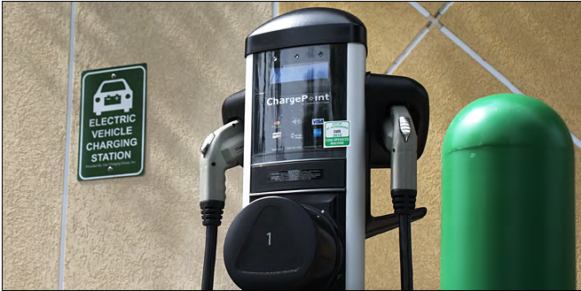 ChargePoint electric vehicle charging station.