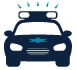 Icon of police car with sirens on