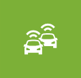 Icon of cars with wireless signals.