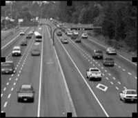 Photo. Image captured from a video camera along a HOT lane in Seattle, Washington.