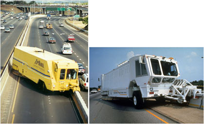figure 28 - photos - Two photographs showing moveable barrier technology