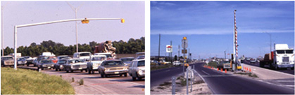 figure 30 - photos - Two Photographs showing a junction and ramp closure controls