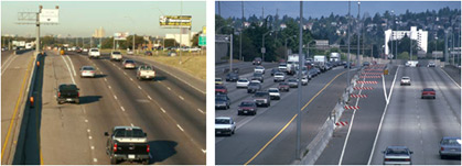 figure 42 - photos - Two photographs of slip ramps proving access to managed lanes