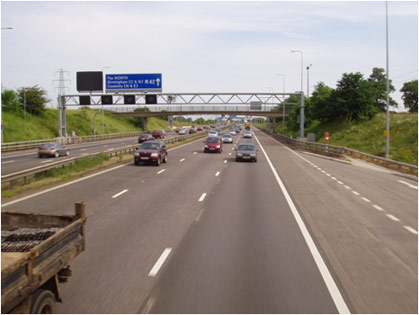 figure 62 - photo - Photograph of M42 motorway showing emergency pullout