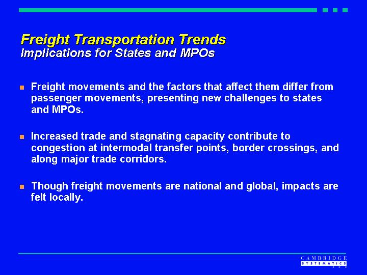 Freight Transportation Trends