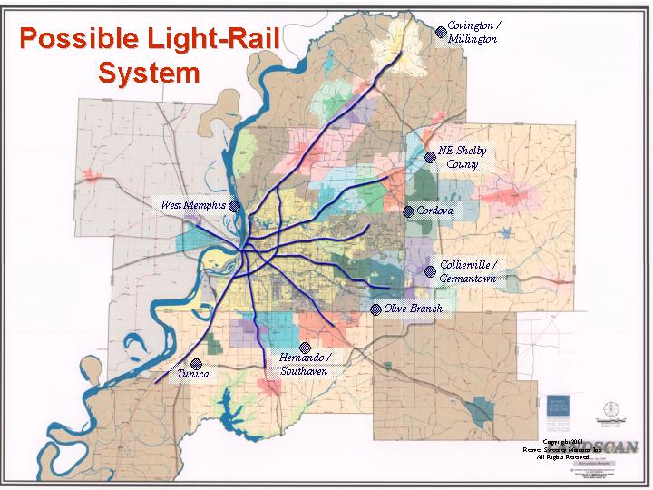 The map of Possible Light-Rail System.