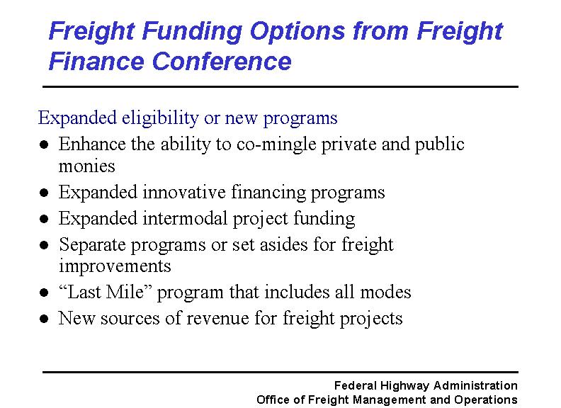 Freight Funding Options from Freight Finance Conference